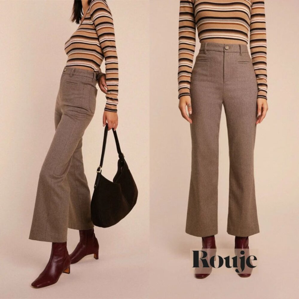 Rouje - Brown Wool Swan Pants